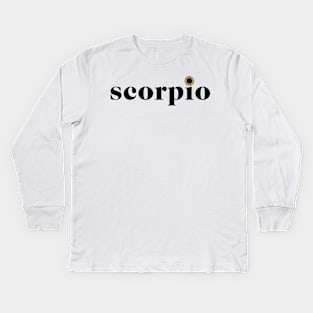 Scorpio Sunflower Zodiac Kids Long Sleeve T-Shirt